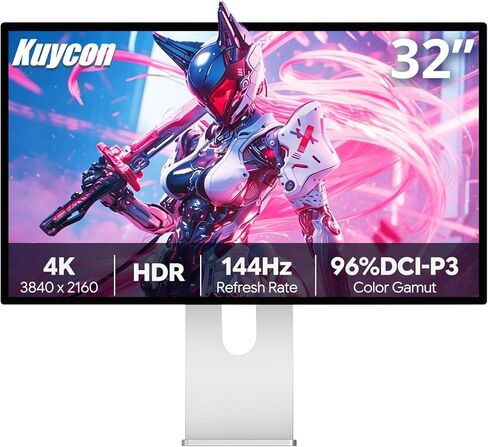P32K 32’’ UHD (3840 x 2160) 4K 144Hz Glossy Monitor, IPS Panel, 10-Bit Color, 99% sRGB, 96% DCI-P3, 5ms, HDR, Low Blue Light, Eye Care (Honeycomb - with Stand) in Kuwait