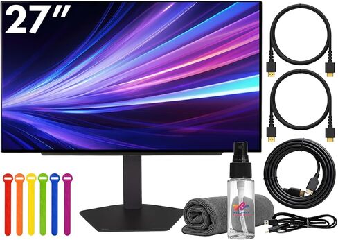 شاشة الألعاب LG Ultragear OLED 27GX704A-B مقاس 27 بوصة QHD (2560×1440) | شاشة OLED 240 هرتز، استجابة 0.03 مللي ثانية، HDR، متوافق مع NVIDIA G-SYNC، FreeSync Premium، HDMI وDisplayPort + روابط الكابلات + المزيد in Kuwait