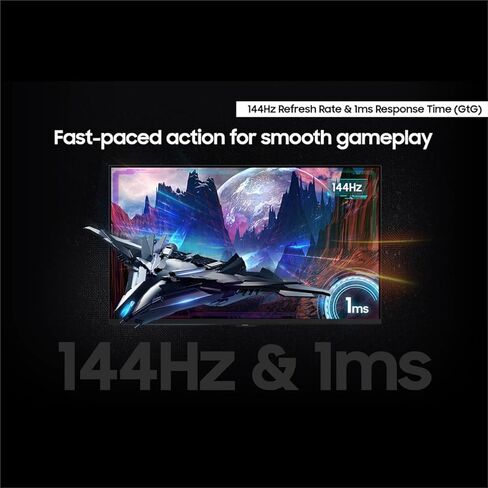 Samsung 27" Odyssey 4K UHD Gaming Monitor | 144Hz 1ms, Fast IPS | G-Sync Compatible, FreeSync Premium | HDR400 Colors | Black Equalizer, Adjustable Stand (27-inch) in Kuwait