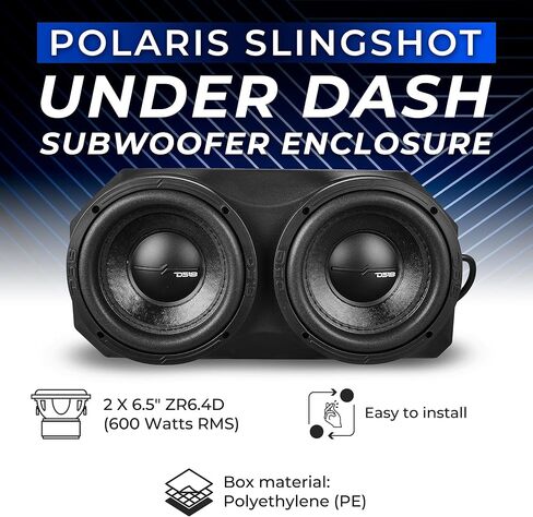 DS18 SLG-UDSD6LD-20UP Polaris Slingshot Under Dash Enclosure with Subwoofers - 2 x 6.5 Subwoofer 600W RMS 1200W Max Power - Loaded Speaker Bass Box for Slingshots 2020+ in Kuwait