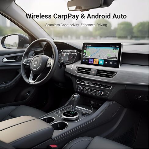 محول CarPlay لاسلكي 2 في 1 2026 لأجهزة Apple iPhone وAndroid Auto، محول توصيل وتشغيل CarPlay Dongle، اتصال تلقائي سريع، تصميم مدمج، اتصال سريع ومستقر مع منفذ USB/USB-C (رمادي) in Kuwait