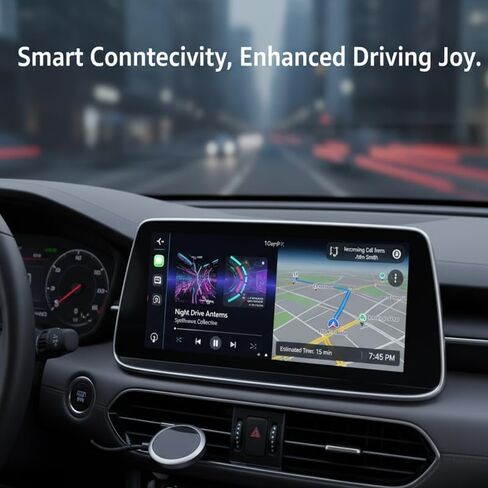 محول CarPlay لاسلكي 2 في 1 2026 لأجهزة Apple iPhone وAndroid Auto، محول توصيل وتشغيل CarPlay Dongle، اتصال تلقائي سريع، تصميم مدمج، اتصال سريع ومستقر مع منفذ USB/USB-C (رمادي) in Kuwait