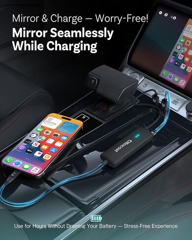محول CarPlay اللاسلكي من OTTOCAST Mirror Touch - انعكاس الهاتف ثنائي الاتجاه ووضع مزدوج لتشغيل CarPlay السلكي في المصنع - تكامل سلس مع iPhone وAndroid in Kuwait