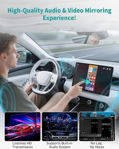 محول CarPlay اللاسلكي من OTTOCAST Mirror Touch - انعكاس الهاتف ثنائي الاتجاه ووضع مزدوج لتشغيل CarPlay السلكي في المصنع - تكامل سلس مع iPhone وAndroid in Kuwait