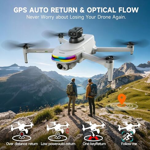 GPS Drone With 4k Camera For Adults, 5.5"Hd Touchscreen Remote,Brushless Motor,50 Mins Flight, Follow Me Drone,Auto Return,Long Range Transmission, Ai Track&Orbit Mode,Hobby Rc Quadcopters & Multirotors ,Under 260g in Kuwait