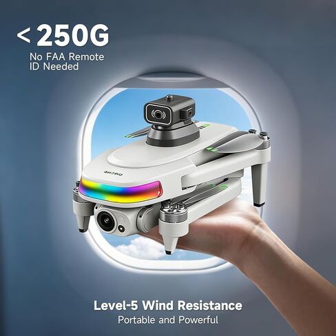 GPS Drone With 4k Camera For Adults, 5.5"Hd Touchscreen Remote,Brushless Motor,50 Mins Flight, Follow Me Drone,Auto Return,Long Range Transmission, Ai Track&Orbit Mode,Hobby Rc Quadcopters & Multirotors ,Under 260g in Kuwait