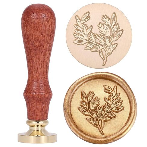 Yoption Moon with Leaf Wax Seal Stamp, Vintage Botanical Seal Stamp for Wedding Party Invitations Envelopes Gift Packing in Kuwait
