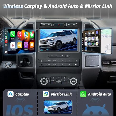 Android 13 4+64G لترقية راديو Ford F150 2015-2020، شاشة 9 بوصة F150 وحدة رأس ستيريو مع أزرار مادية Carplay Android Auto GPS 5G WiFi FM/AM 48EQ 1080P كاميرا تحتفظ بوظائف OEM in Kuwait