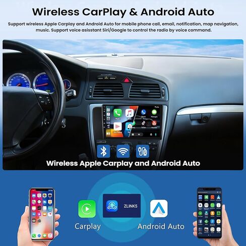 ستيريو سيارة أندرويد 2 جيجابايت + 64 جيجابايت لسيارة فولفو XC70/V70/S60 2004-2007 مع Carplay Android Auto، راديو سيارة بشاشة لمس 9 بوصة 2.5D مع بلوتوث GPS واي فاي FM RDS راديو SWC EQ كاميرا احتياطية in Kuwait