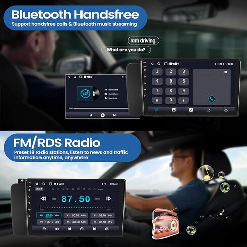 ستيريو سيارة أندرويد 2 جيجابايت + 64 جيجابايت لسيارة فولفو XC70/V70/S60 2004-2007 مع Carplay Android Auto، راديو سيارة بشاشة لمس 9 بوصة 2.5D مع بلوتوث GPS واي فاي FM RDS راديو SWC EQ كاميرا احتياطية in Kuwait