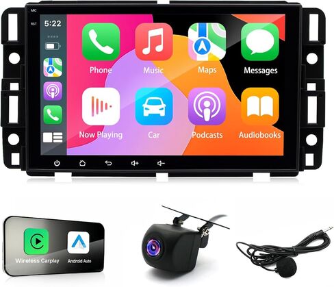 8 Core Android 14 Car Radio for GMC Sierra Yukon 2007-2014 Chevrolet Silverado Buick, 4+64GB 8" IPS HD Touchscreen Radio with Wireless Carplay/Android Auto/WiFi/FM/SWC/GPS/Bluetooth/Backup Camera/Mic in Kuwait