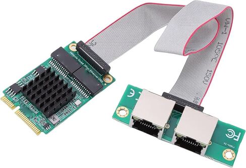 PUSOKEI Mini PCIe Gigabit Ethernet Adapter, Dual Port Network Card with RJ45 Interfaces for Industrial PCs and Single Board Computers in Kuwait