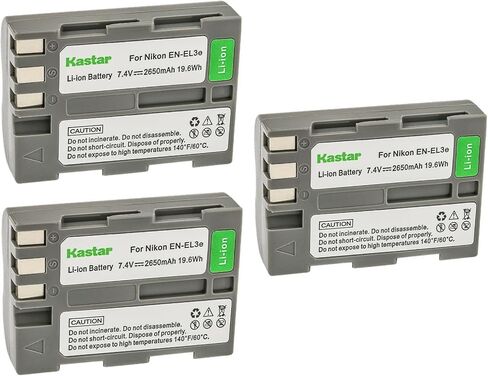 Kastar 4-Pack EN-EL3E Battery Replacement for Nikon D100, Nikon D100SLR, Nikon D200, Nikon D300, Nikon D300S, Nikon D50, Nikon D50S, Nikon D70, Nikon D70S, Nikon D700, Nikon D80, Nikon D90 Camera in Kuwait