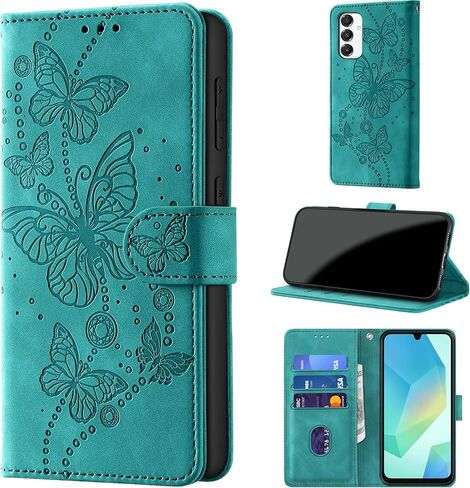 Case Wallet for Samsung Galaxy A16 5G, [RFID Blocking] 3 Card Holder Stand [Shockproof TPU Shell], PU Leather Magnetic Closure Protective Flip Cover 6.7-inch, Pink in Kuwait