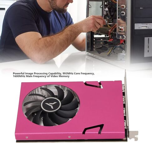 VBESTLIFE GT730 4GB Graphics Card, DDR3 128Bit GPU, 993/1600MHz PCIE 2.0 x16 Gaming Video Card, Desktop Computer Graphics Card Support for DirectX 11 in Kuwait
