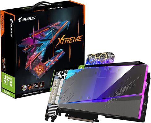 بطاقة رسومات GIGABYTE AORUS GeForce RTX 3080 Ti Xtreme WATERFORCE WB 12G، نظام تبريد Waterforce Water Block، 12 جيجابايت 384 بت GDDR6X، بطاقة فيديو GV-N308TAORUSX WB-12GD in Kuwait