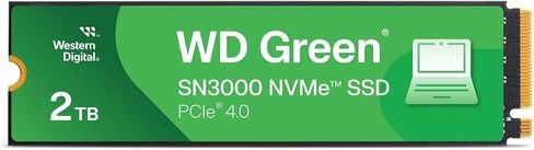 محرك الأقراص الصلبة الداخلي WD Green SN3000 2TB NVMe SSD لأجهزة الكمبيوتر المحمول وسطح المكتب، M.2 2280 PCIe Gen4 x4، ما يصل إلى 5000 ميجابايت/ثانية، تمهيد سريع، ترقية تخزين موثوقة للاستخدام اليومي للكمبيوتر الشخصي، WDS200T461E (OEM جديد) in Kuwait