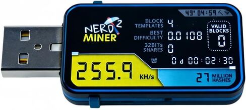 New Bitcoins Miner USB V1, BTC Lottery Miner with 1.2" Colorful HD Screen, 250KH/S Desktop Solo Lucky Miner Bitcoin Mining Machine for Educational Home Use in Kuwait