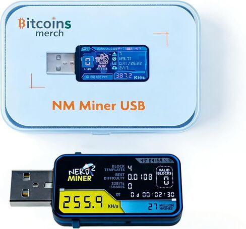 New Bitcoins Miner USB V1, BTC Lottery Miner with 1.2" Colorful HD Screen, 250KH/S Desktop Solo Lucky Miner Bitcoin Mining Machine for Educational Home Use in Kuwait