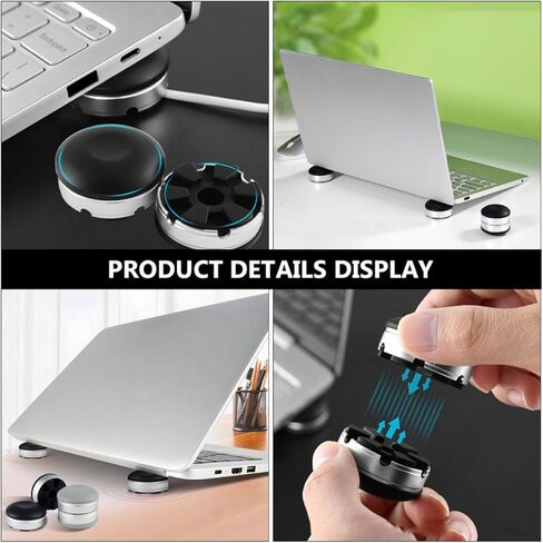 2pcs Laptop Heightening Stand Portable Cooling Holder Adjustable Desktop Support Bracket for Notebook Computer with Heat Dissipation, Black in Kuwait
