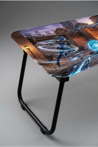 طاولة كمبيوتر محمول قابلة للطي من Mermerit مقاس 60 × 40 بوصة، مكتب محمول بطابع الألعاب - Gamer in Kuwait
