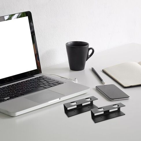 حامل لوحة المفاتيح المعدنية والكمبيوتر المحمول من Zerodeko للمكتب ومساحة العمل المنزلية، حامل تثبيت غير مرئي أسود مع توافق الكمبيوتر اللوحي in Kuwait