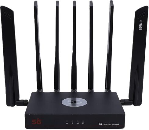 POCREATION 5G WiFi 6 Router جهاز توجيه خلوي شبكي ثنائي النطاق مع فتحات SIM مزدوجة 7 هوائيات عالية الكسب لبث 4K أكثر من 100 جهاز بتغطية 2000 قدم مربع (قابس الولايات المتحدة) in Kuwait