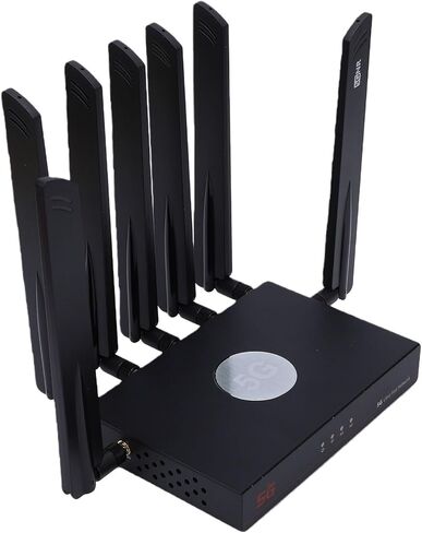 POCREATION 5G WiFi 6 Router جهاز توجيه خلوي شبكي ثنائي النطاق مع فتحات SIM مزدوجة 7 هوائيات عالية الكسب لبث 4K أكثر من 100 جهاز بتغطية 2000 قدم مربع (قابس الولايات المتحدة) in Kuwait