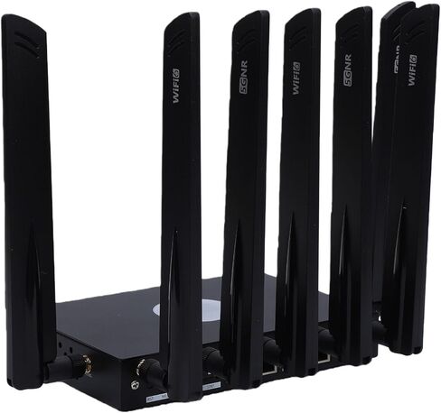 POCREATION 5G WiFi 6 Router جهاز توجيه خلوي شبكي ثنائي النطاق مع فتحات SIM مزدوجة 7 هوائيات عالية الكسب لبث 4K أكثر من 100 جهاز بتغطية 2000 قدم مربع (قابس الولايات المتحدة) in Kuwait