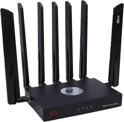 POCREATION 5G WiFi 6 Router جهاز توجيه خلوي شبكي ثنائي النطاق مع فتحات SIM مزدوجة 7 هوائيات عالية الكسب لبث 4K أكثر من 100 جهاز بتغطية 2000 قدم مربع (قابس الولايات المتحدة) in Kuwait