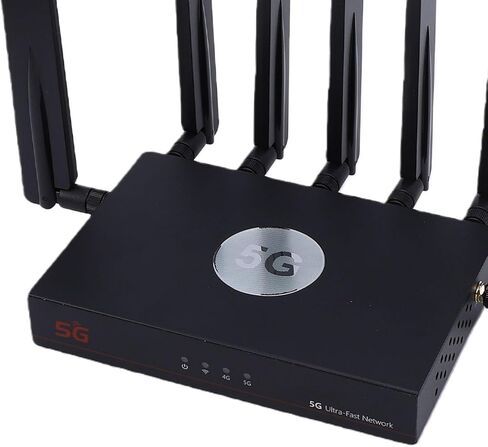 POCREATION 5G WiFi 6 Router جهاز توجيه خلوي شبكي ثنائي النطاق مع فتحات SIM مزدوجة 7 هوائيات عالية الكسب لبث 4K أكثر من 100 جهاز بتغطية 2000 قدم مربع (قابس الولايات المتحدة) in Kuwait