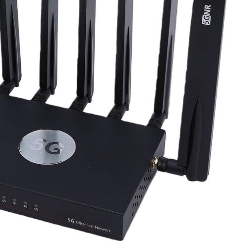 POCREATION 5G WiFi 6 Router جهاز توجيه خلوي شبكي ثنائي النطاق مع فتحات SIM مزدوجة 7 هوائيات عالية الكسب لبث 4K أكثر من 100 جهاز بتغطية 2000 قدم مربع (قابس الولايات المتحدة) in Kuwait