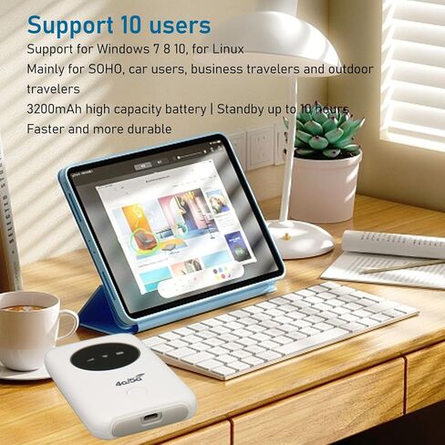 EBTOOLS 4G Mobile WiFi Hotspot، جهاز توجيه LTE محمول مع بطارية 3200 مللي أمبير في الساعة، فتحة بطاقة SIM صغيرة، سرعة 150 ميجابت في الثانية، لأجهزة الكمبيوتر المحمول والهاتف والكمبيوتر اللوحي والسفر في أوروبا وآسيا وأفريقيا والشرق الأوسط in Kuwait