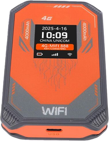POCREATION 4G LTE Mobile Hotspot Portable WiFi Router 8 Devices 4000mAh Battery LCD Display with SIM Card Slot for Travel Camping Business in Kuwait