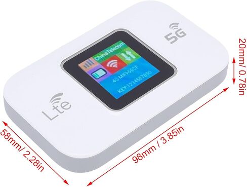 نقطة اتصال متنقلة 5G، نقطة اتصال واي فاي محمولة عالية السرعة 300 ميجا بت في الثانية مع نطاقات 5G LTE للسفر في الهواء الطلق والمكتب المنزلي، تربط ما يصل إلى 10 أجهزة in Kuwait