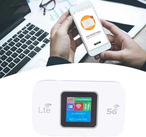 نقطة اتصال متنقلة 5G، نقطة اتصال واي فاي محمولة عالية السرعة 300 ميجا بت في الثانية مع نطاقات 5G LTE للسفر في الهواء الطلق والمكتب المنزلي، تربط ما يصل إلى 10 أجهزة in Kuwait
