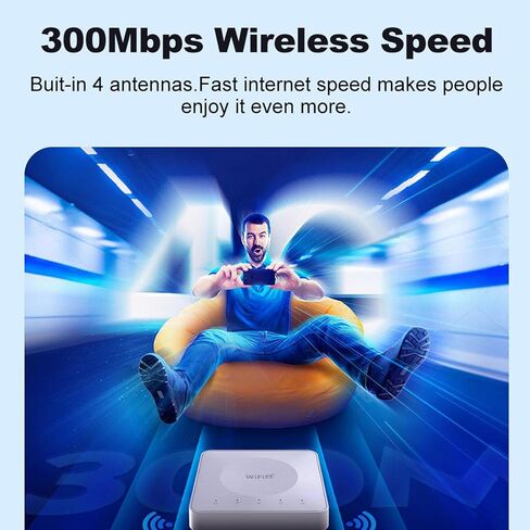 4G Router, Portable Mobile Hotspot with SIM Card Slot and 300Mbps Speed for Home Office Travel, Supports 32 Devices and Multiple LTE Bands in Kuwait