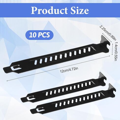 أغطية فتحات PCI، لوحات توسيع دعامة مرشح الغبار ذات فتحات تهوية لحافظات الكمبيوتر، واقيات غبار معدنية سوداء، متوافقة مع حافظات ATX MATX، عبوة من 10 قطع in Kuwait