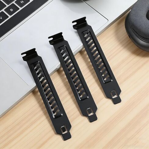 أغطية فتحات PCI، لوحات توسيع دعامة مرشح الغبار ذات فتحات تهوية لحافظات الكمبيوتر، واقيات غبار معدنية سوداء، متوافقة مع حافظات ATX MATX، عبوة من 10 قطع in Kuwait