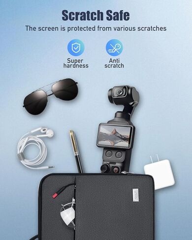 [1+1 Pack] Screen & Lens Protector for DJI Osmo Pocket 4, 9H Tempered Glass with Auto-Align Install Kit, Anti-Scratch, Bubble Free, HD Clear, Gimbal Camera Accessories in Kuwait
