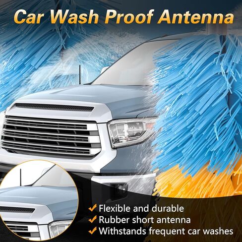 7" TPU Short Antenna Compatible with Toyota Tacoma Tundra 4Runner FJ Cruiser Sienna, Internal Copper Coil for Enhanced Signal Reception, Car Wash Proof Flexible Car Antenna M5 x 0.8 in Kuwait