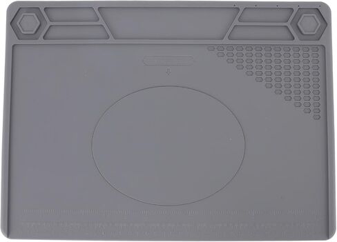 Heat Insulation Silicone Repair Mat with Scale Ruler and Screw Position, High Temperature Resistance up to 932℉ - Anti Slip Multifunctional Work Mat for Soldering Iron, Phone & in Kuwait