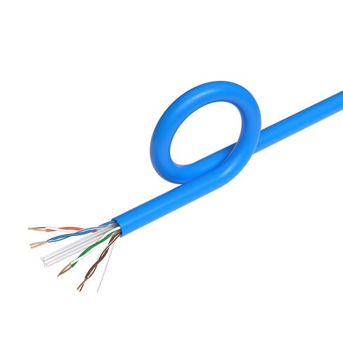 1000ft Cat6 Ethernet Cable Plenum Rated (CMP), 23AWG Solid CCA, UTP, 550MHz Bulk Network Wire – Pull Box, Blue in Kuwait