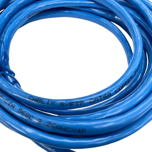 سلك التصحيح المحمي S/FTP Cat 6A مع التمهيد، 10 أقدام، أزرق - كابل إيثرنت عالي الأداء لشبكات آمنة in Kuwait