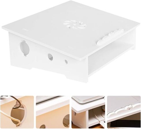 ULTECHNOVO Portable Laptop Stand Elevated Computer Support Rack White Small DIY Cooling Storage Organizer for Home Office Desk Use in Kuwait