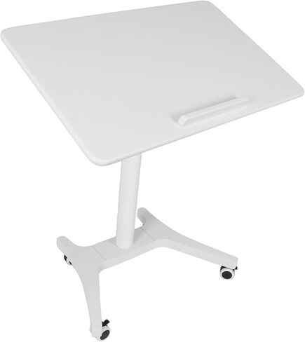 Pneumatic Laptop Standing Desk Height Adjustable Rolling Laptop Desk 80cm 90 Degree Tiltable for Home Office Classroom in Kuwait