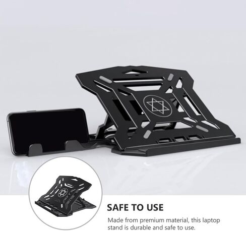Foldable Laptop Stand Computer Bracket Portable Notebook Holder Adjustable Heat Dissipation Rack for Desktop Office Use with Phone Stand Random Color in Kuwait