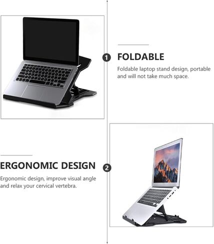 Foldable Laptop Stand Computer Bracket Portable Notebook Holder Adjustable Heat Dissipation Rack for Desktop Office Use with Phone Stand Random Color in Kuwait