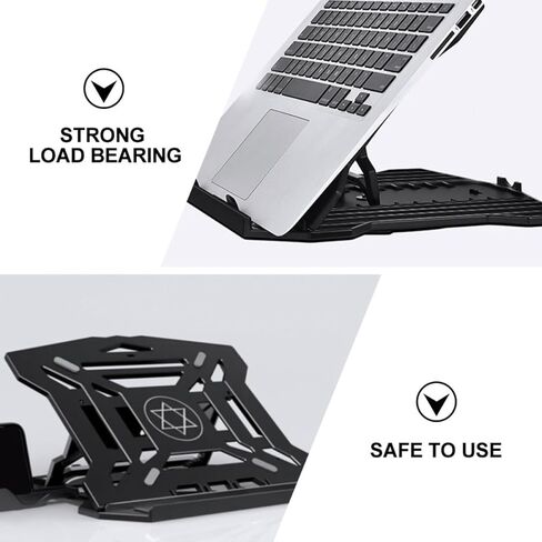 Foldable Laptop Stand Computer Bracket Portable Notebook Holder Adjustable Heat Dissipation Rack for Desktop Office Use with Phone Stand Random Color in Kuwait