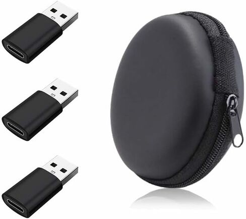 Heavy Duty USB-C Female to USB A Male Adapter with Case, Fast Charging Data Sync Replacement for Samsung Android Laptops Compatible with Google Pixel (3 Pack) in Kuwait